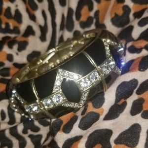 3/$10 Art Deco Style Black Enamel Bracelet
